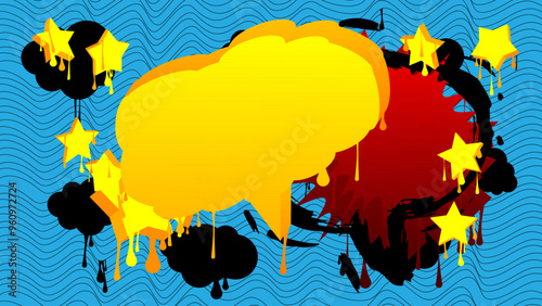 Graffiti speech bubble. Abstract modern Messaging sign street art decoration, Discussion icon performed in urban painting style.