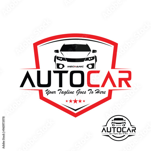Auto shop sports car dealership logo design vector template