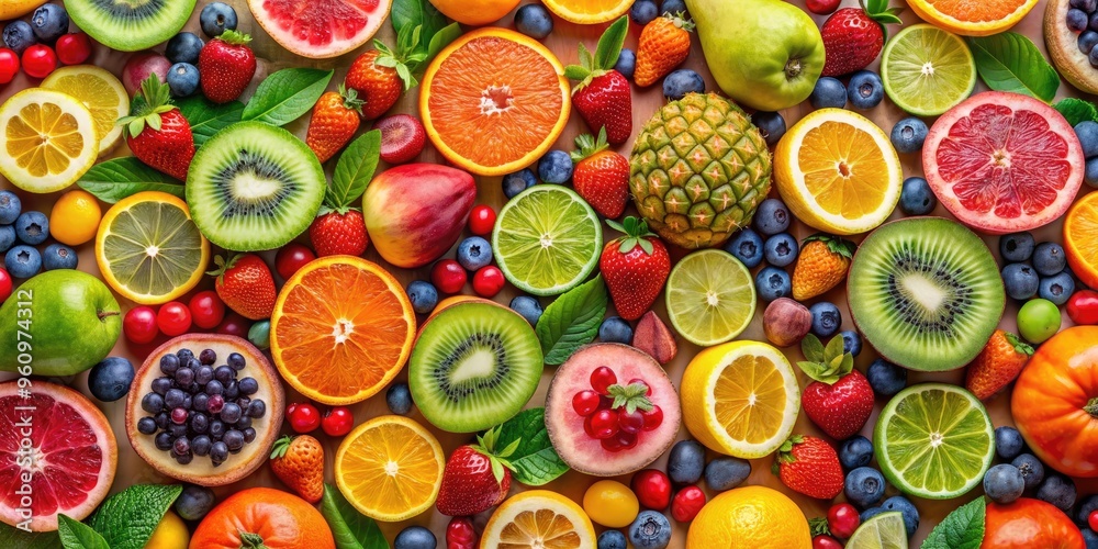 Colorful and lively fruit s seamlessly arranged in a pattern, vibrant, fruit,seamless, pattern, tropical, fresh, healthy Colorful and lively fruit s seamlessly arranged in a pattern, vibrant, fruit,seamless, pattern, tropical, fresh, healthy