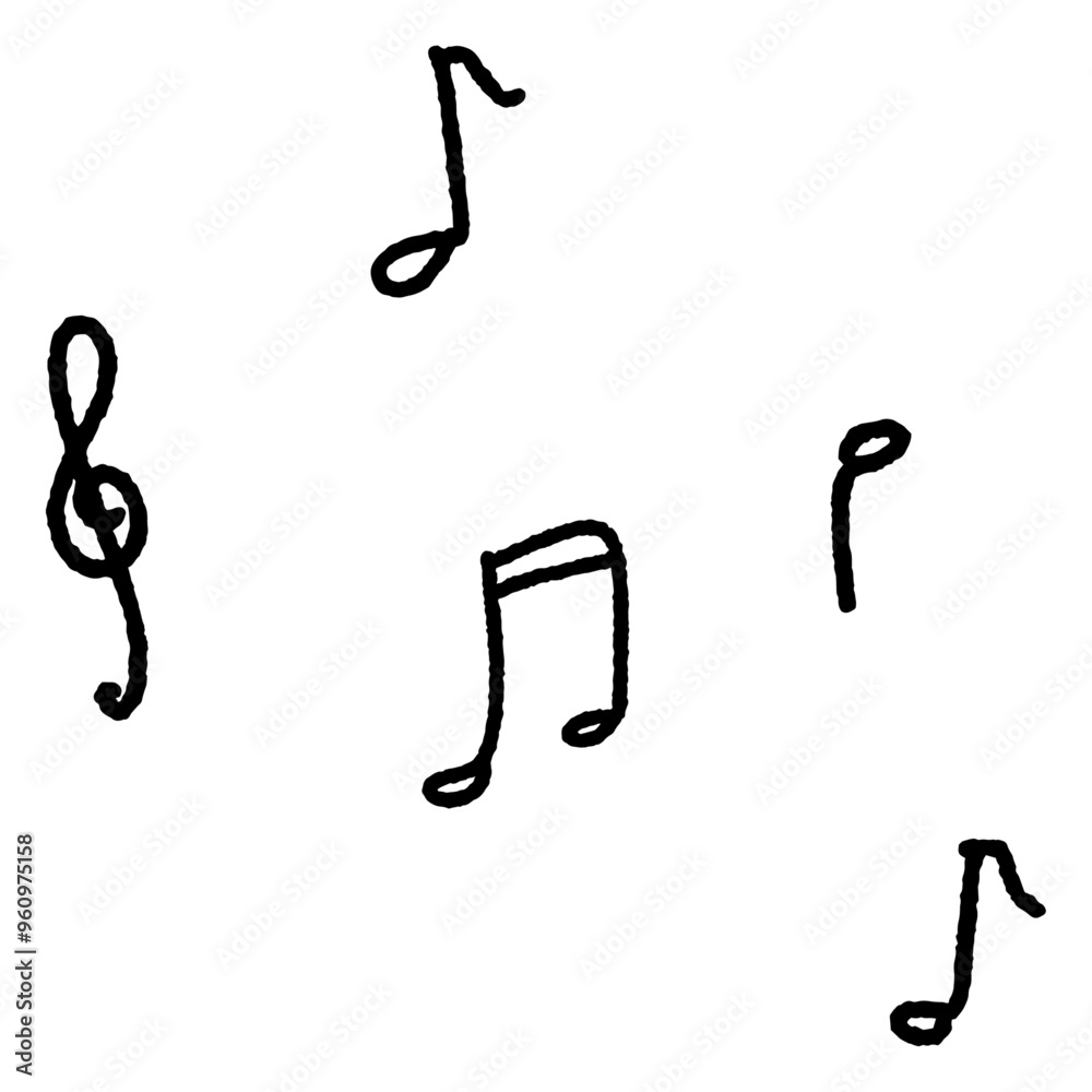 手書きのかわいい音符 手書きのかわいい音符