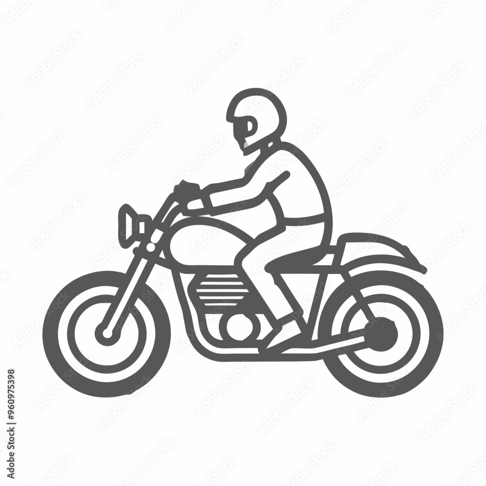 Rider on a motorcycle in motion captured in a dynamic illustration Rider on a motorcycle in motion captured in a dynamic illustration