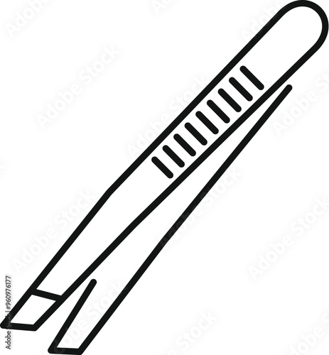 This tweezers icon illustrates a tool used for precise tasks, often associated with beauty routines and delicate procedures