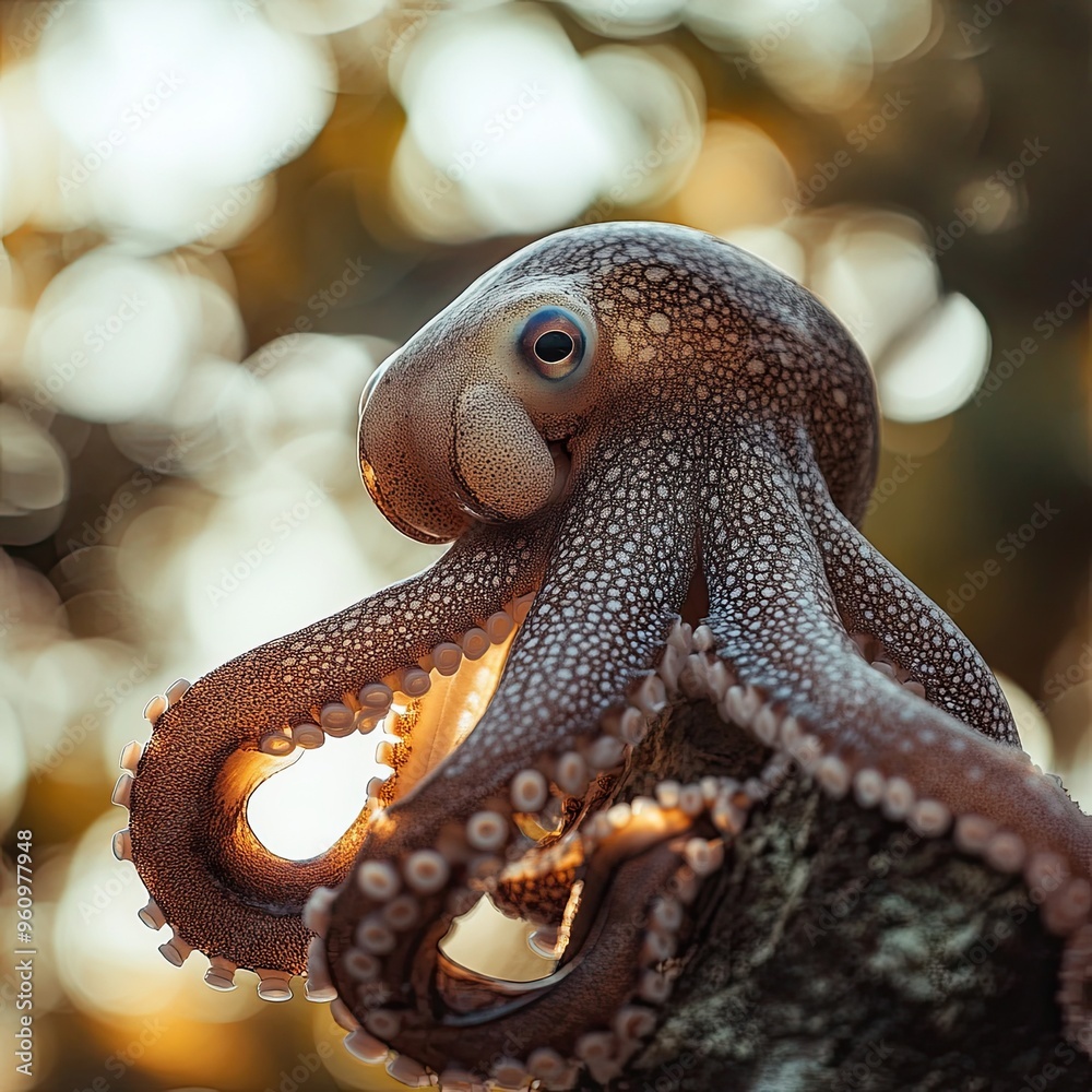 Fototapeta premium octopus isolated on summer background