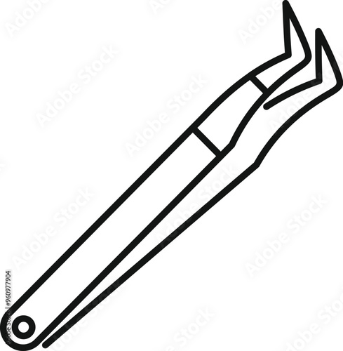 Simple vector icon of dental forceps, a tool used by dentists for pulling teeth