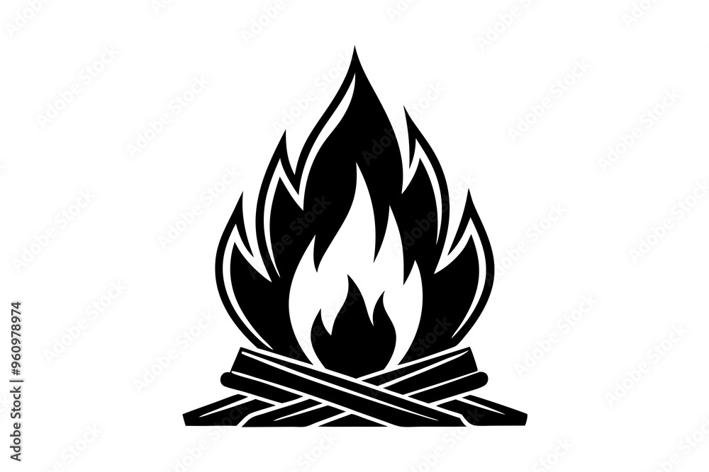 Campfire icon, bonfire vector silhouette, fire vector
Campfire icon, bonfire vector silhouette, fire vector
