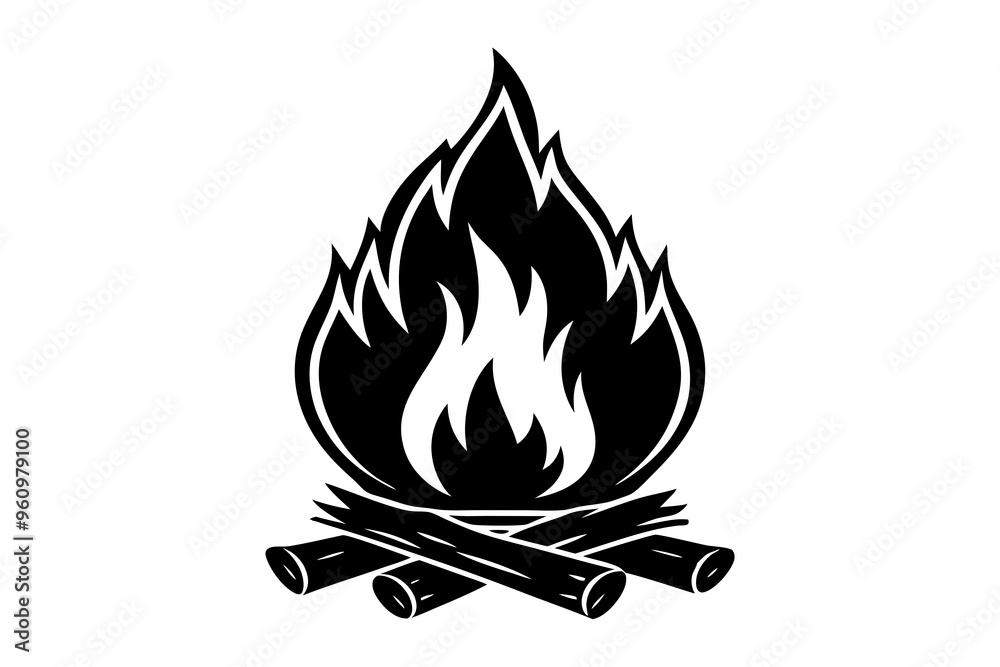 Campfire icon, bonfire vector silhouette, fire vector
Campfire icon, bonfire vector silhouette, fire vector