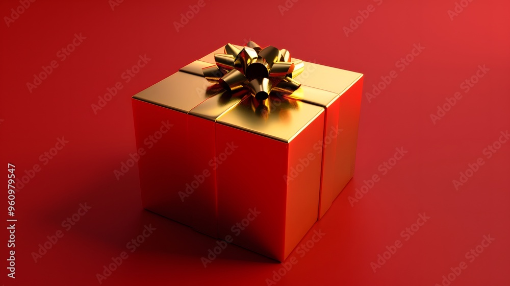 Gold Christmas gift boxes collection, on a red background, banner for website. Gold Christmas gift boxes collection, on a red background, banner for website.