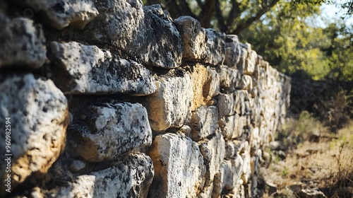 A Close-Up of a Stone Wall in the Sunlight photo