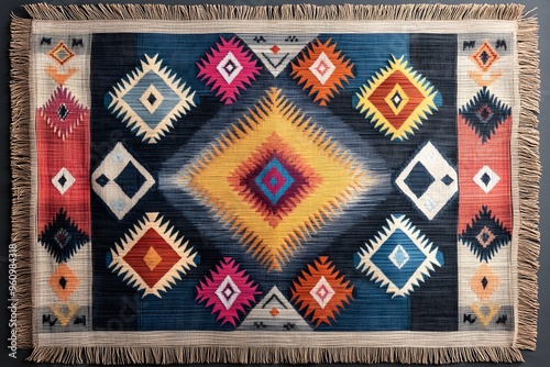 Philippine Tnalak Pattern A traditional weaving pattern from the Tboli people of the Philippines, featuring intricate geometric designs., photo