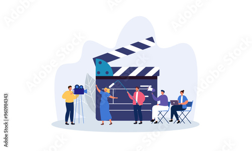 Movie making process concept vector