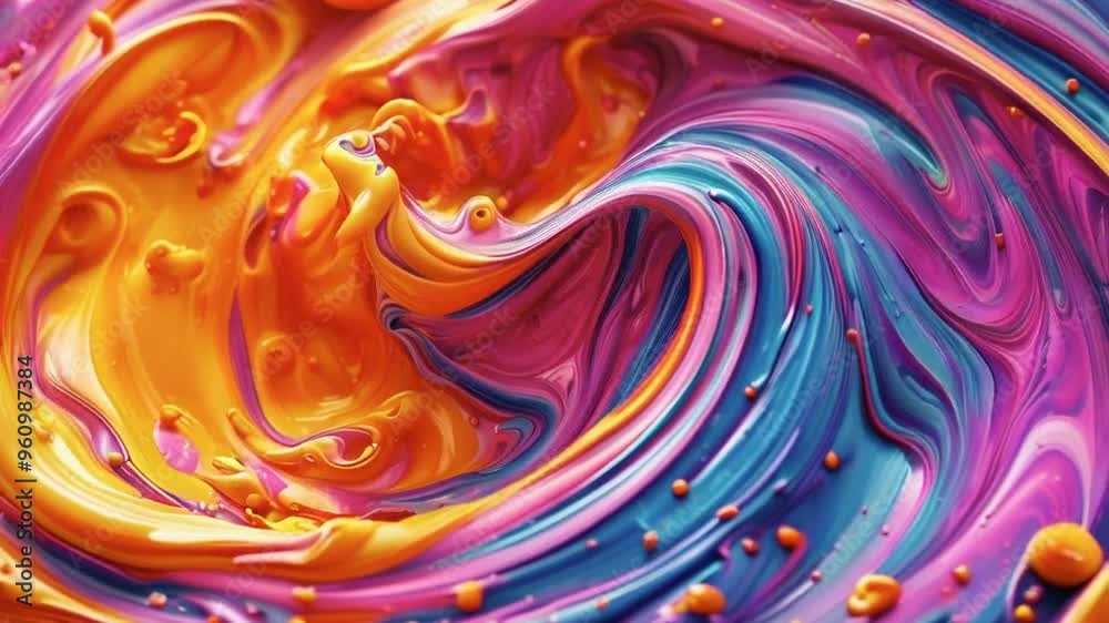 Abstract swirling colorful liquid with yellow, pink, blue and purple colors. Abstract swirling colorful liquid with yellow, pink, blue and purple colors.