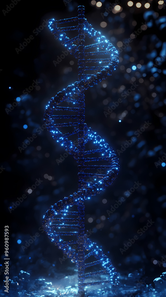 DNA molecular chain showcasing futuristic tech DNA molecular chain showcasing futuristic tech