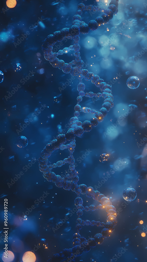 DNA molecular chain showcasing futuristic tech DNA molecular chain showcasing futuristic tech