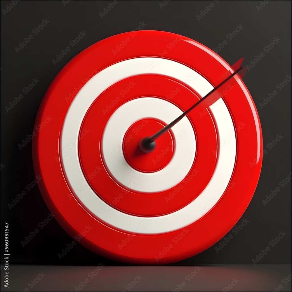 Red and White Target with Arrow in Center Red and White Target with Arrow in Center