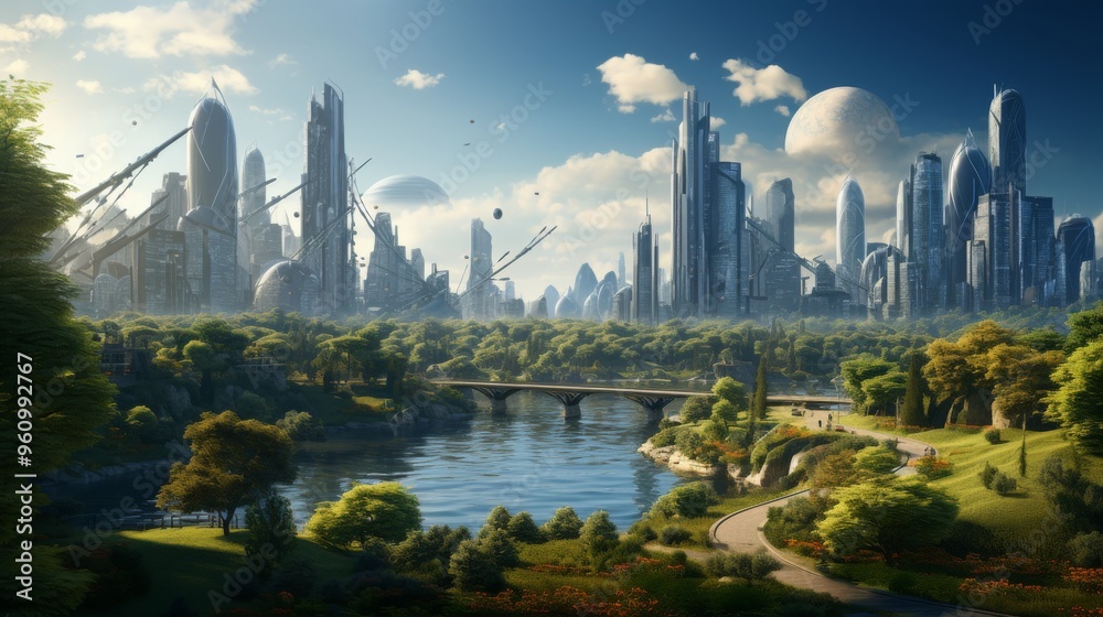 Fototapeta premium World Cities Day October 31 Generative AI