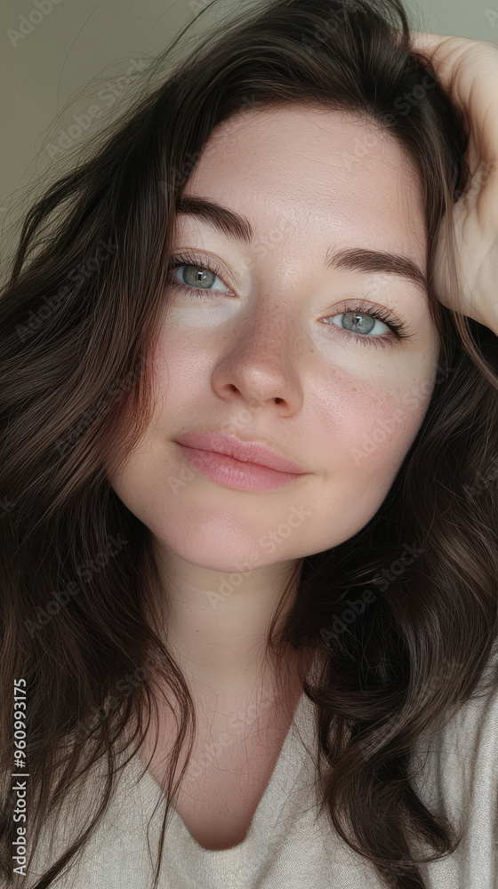 A selfie of a person with a gentle smile, their eyes reflecting kindness and compassion. Their hair is neatly styled, framing their face in a flattering way. The background is a simple, neutral A selfie of a person with a gentle smile, their eyes reflecting kindness and compassion. Their hair is neatly styled, framing their face in a flattering way. The background is a simple, neutral