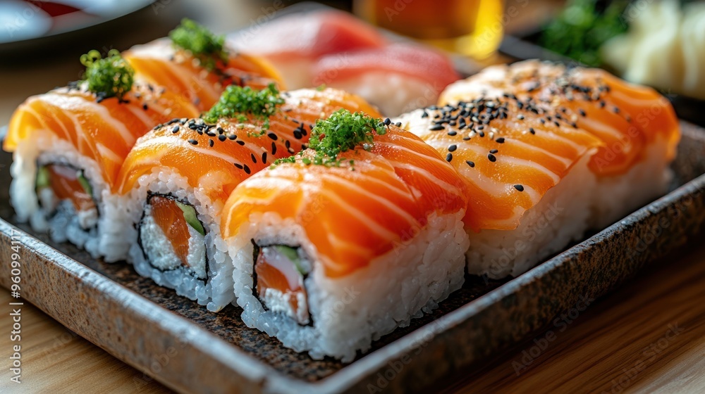 Delicious Salmon Sushi Rolls Delicious Salmon Sushi Rolls