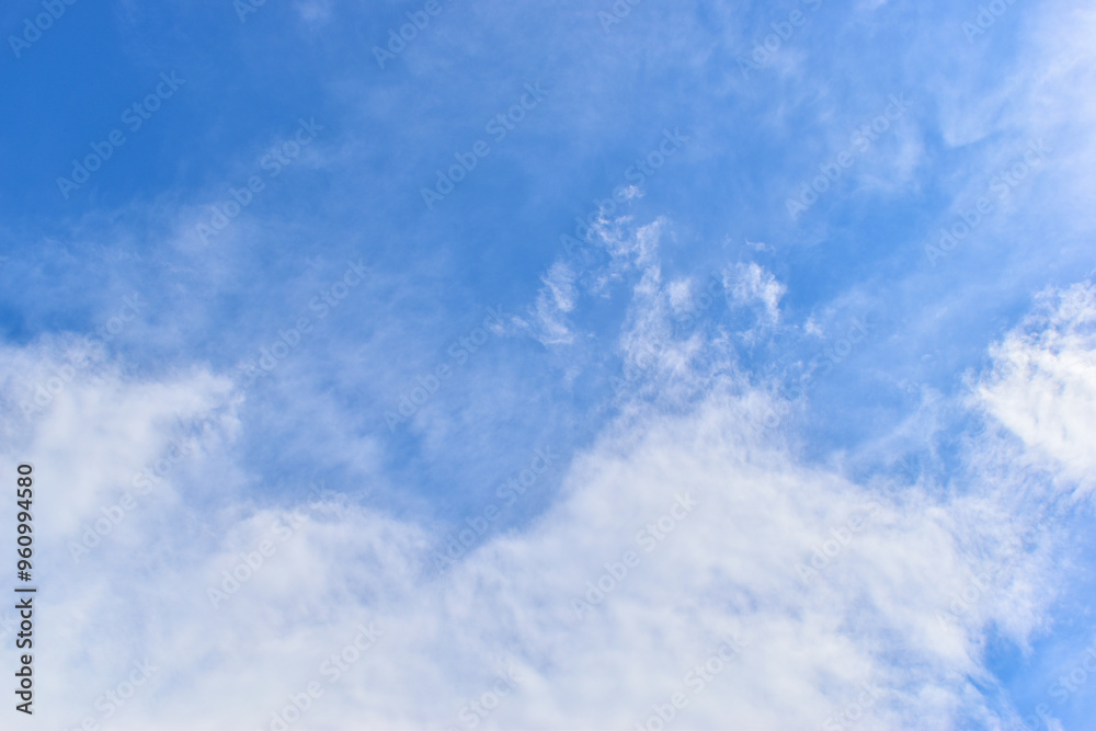 beautiful blue sky and white fluffy group of clouds with sunrise in the morning, natural background beautiful blue sky and white fluffy group of clouds with sunrise in the morning, natural background