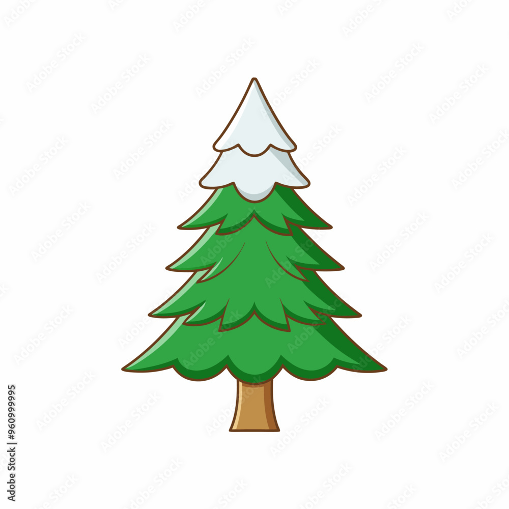Fototapeta premium A Cartoon Christmas Tree Icon