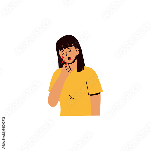 Asthma Symptoms Illustration Cough