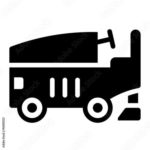 Zamboni machine icon used to maintain the ice surface during hockey games.