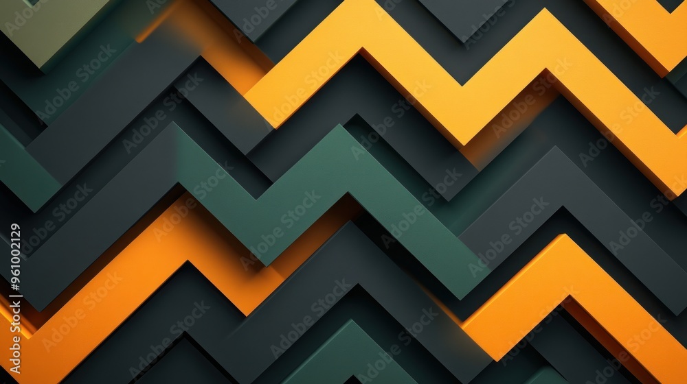 Abstract Geometric Pattern with Orange and Green Shapes Abstract Geometric Pattern with Orange and Green Shapes
