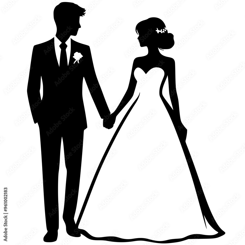 Silhouette of a romantic couple