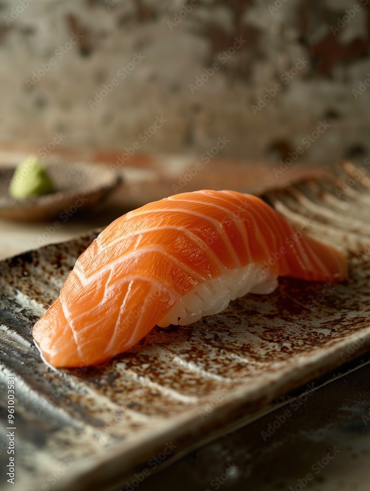 Medium-fatty Chutoro Nigiri sushi natural light decorative background Medium-fatty Chutoro Nigiri sushi natural light decorative background