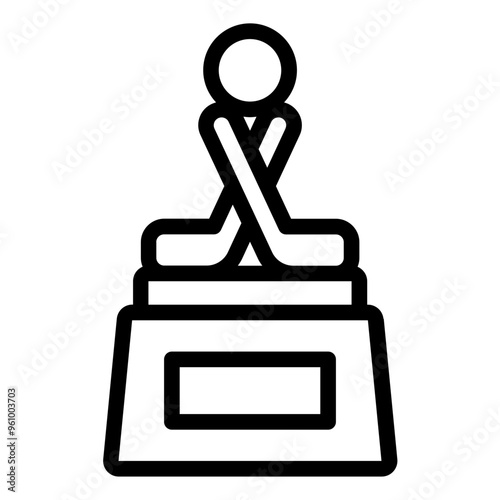 Trophy icon representing victory in a hockey competition.