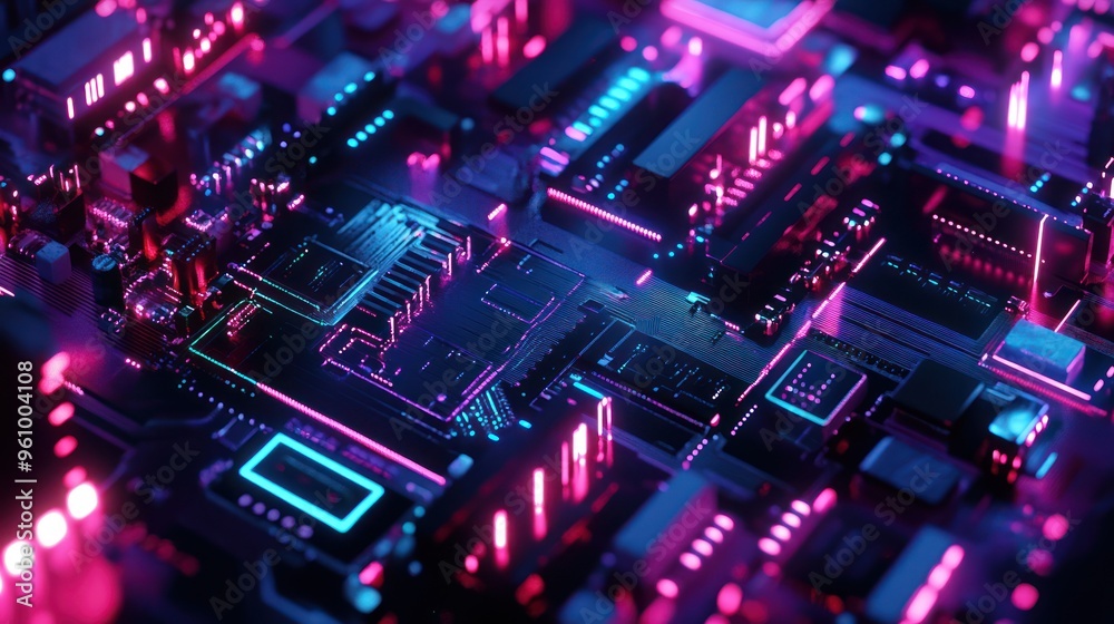 Abstract Neon Circuit Board Abstract Neon Circuit Board