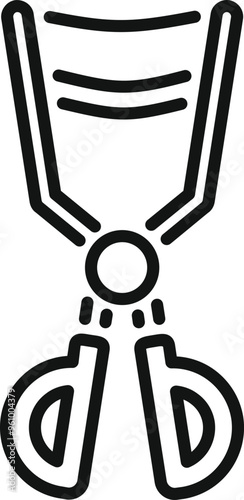This icon of a surgical clamp holding sutures represents a common surgical procedure