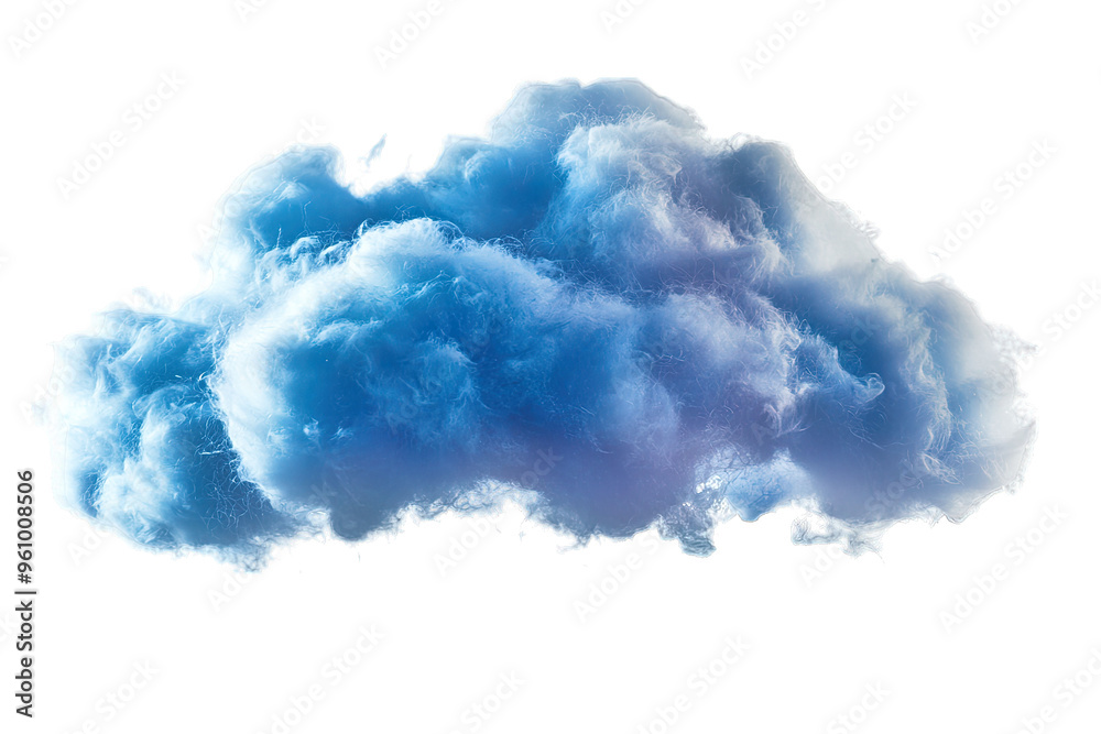 Soft, fluffy cloud with shades of blue, perfect for depicting calm skies and serene weather conditions. Soft, fluffy cloud with shades of blue, perfect for depicting calm skies and serene weather conditions.