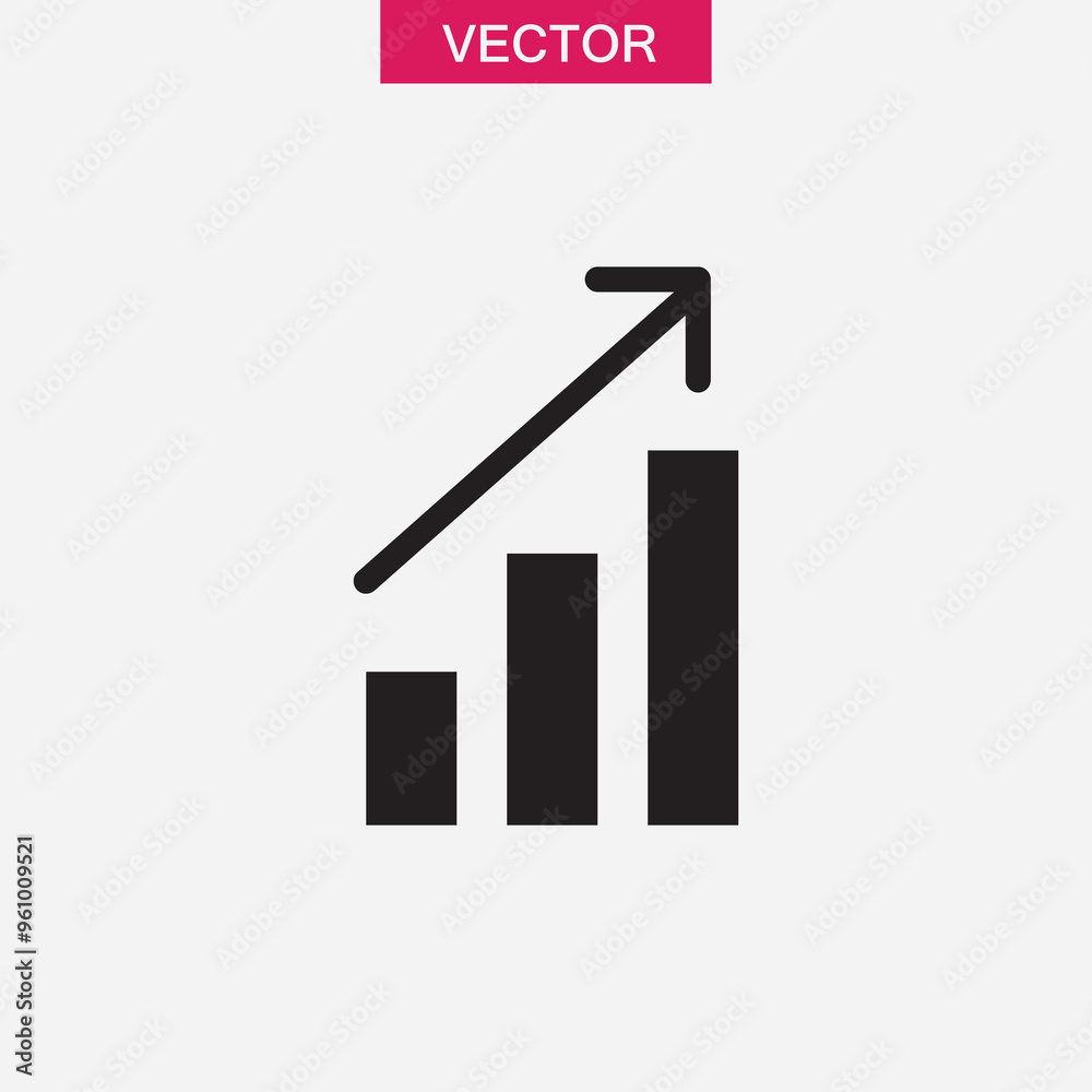 Growth arrow icon, vector flat black trendy style illustration for web and app..eps Growth arrow icon, vector flat black trendy style illustration for web and app..eps