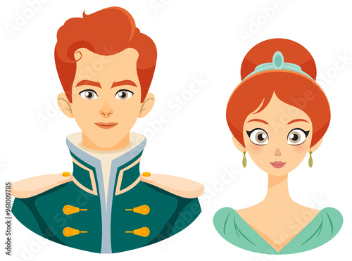 Prince and princess in elegant attire