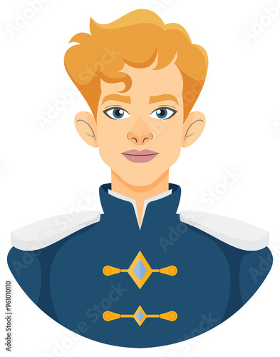 Illustration of a young prince in uniform