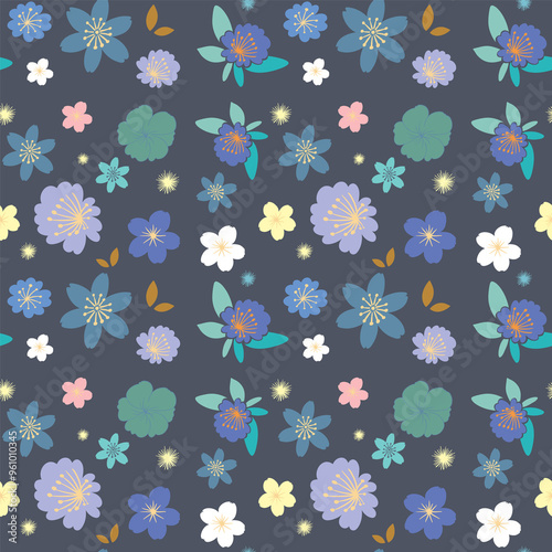 Bright flowers on a dark, contrasting background