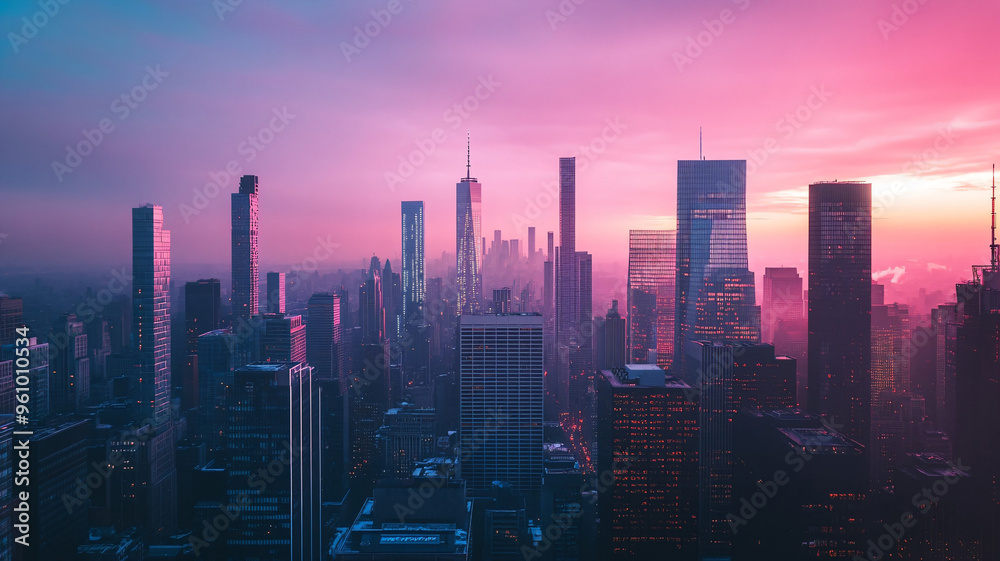 city skyline at sunset city skyline at sunset