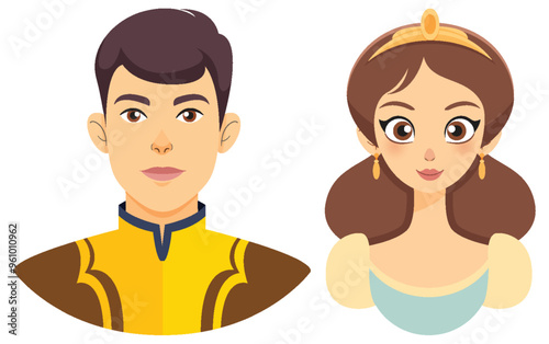 Prince and Princess Vector Illustration