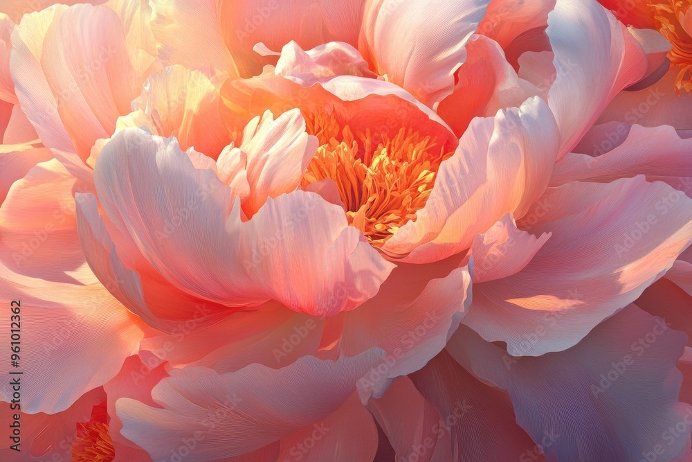 Close-Up of a Vibrant Pink Peony Flower in Full Bloom with Soft Petals and Sunlit Highlights Close-Up of a Vibrant Pink Peony Flower in Full Bloom with Soft Petals and Sunlit Highlights
