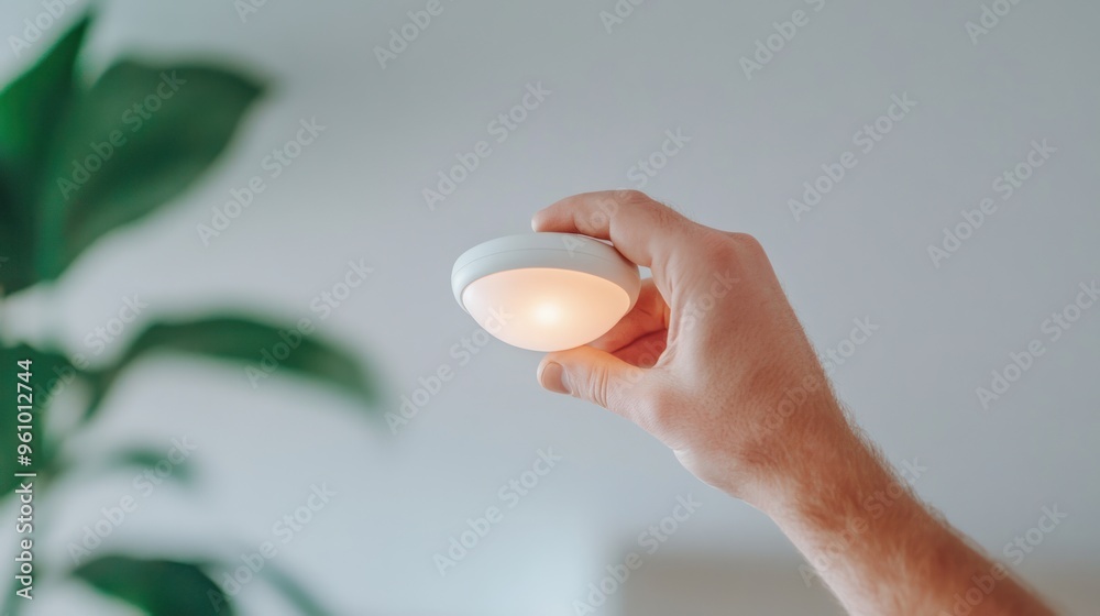 A person is holding a light switch in their hand