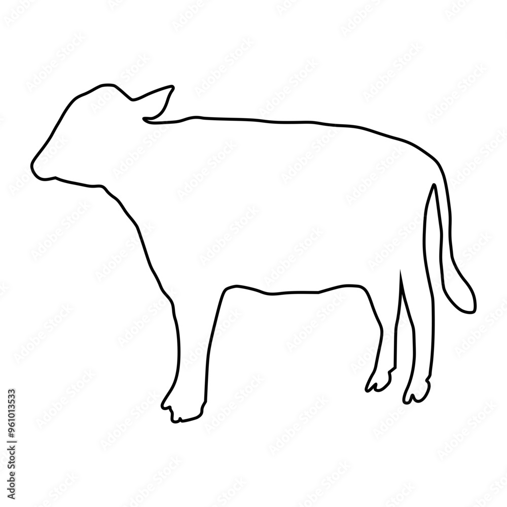 line cow Hand drawn illustration line cow Hand drawn illustration