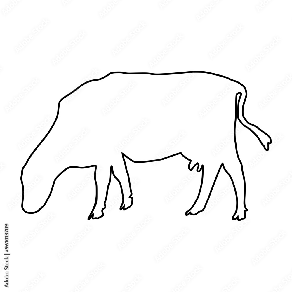 line cow Hand drawn illustration line cow Hand drawn illustration