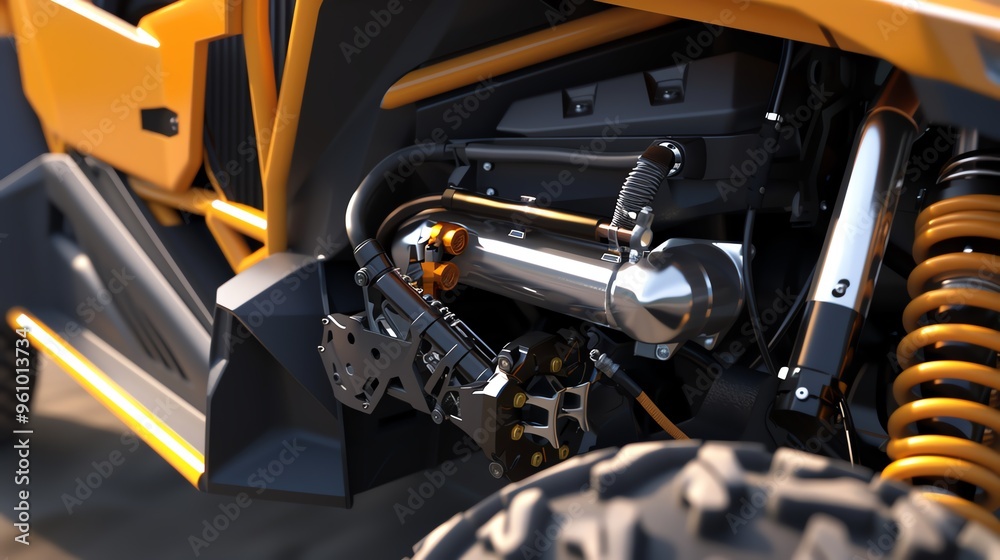 Fototapeta premium A 3D render of a UTV fuel hose assembly