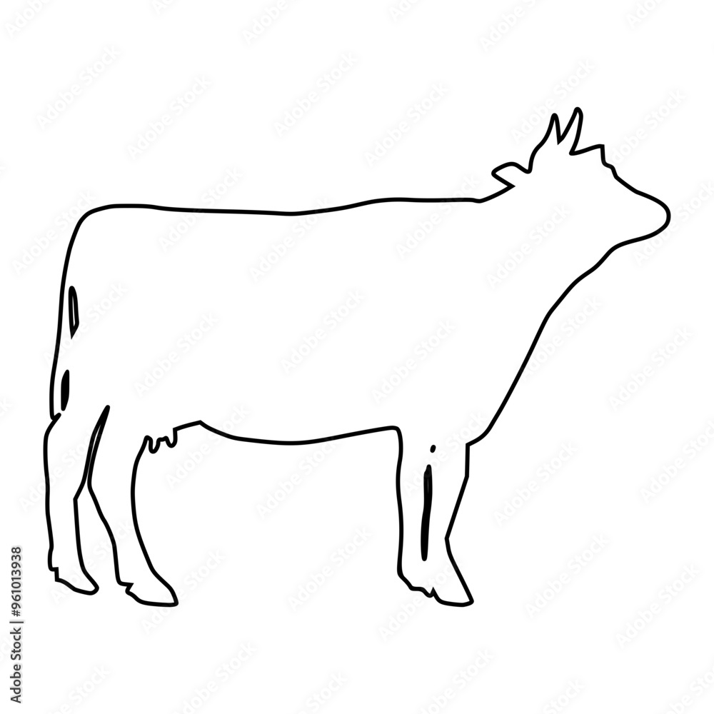 Cow line Hand Drawn Cow line Hand Drawn