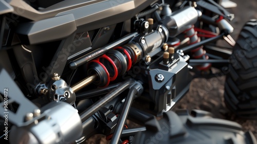 A 3D render of a UTV fuel rail