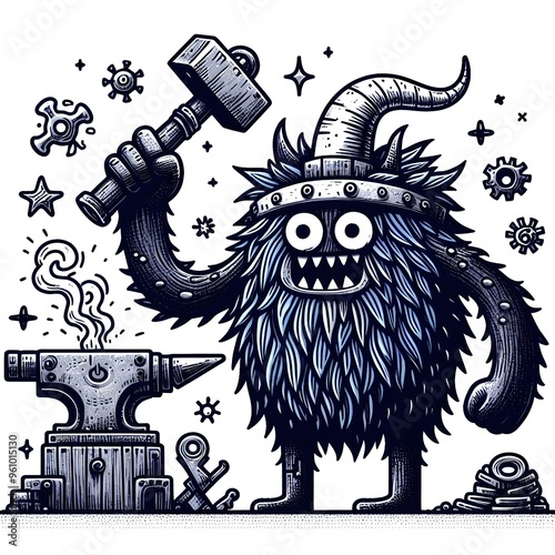 zombie Doodle monster blacksmith 