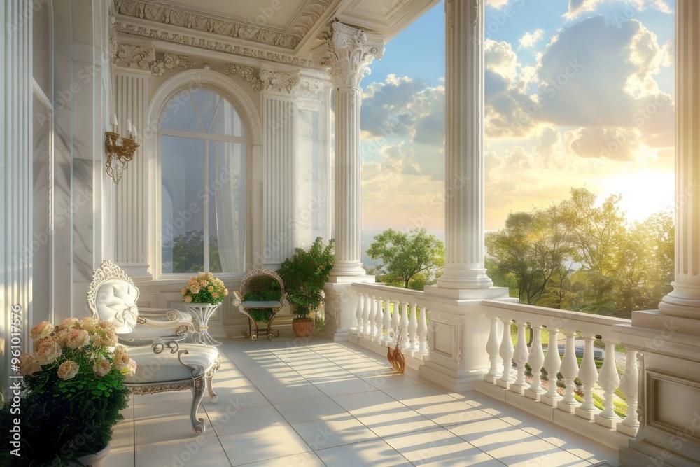 Obraz premium Classical Building Balcony