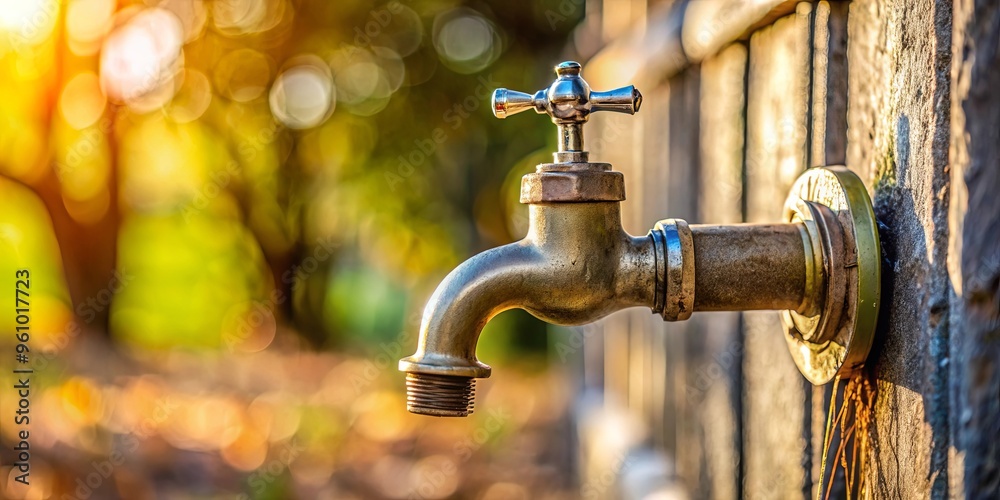 Faucet cover installed on outdoor water faucet to prevent freezing
