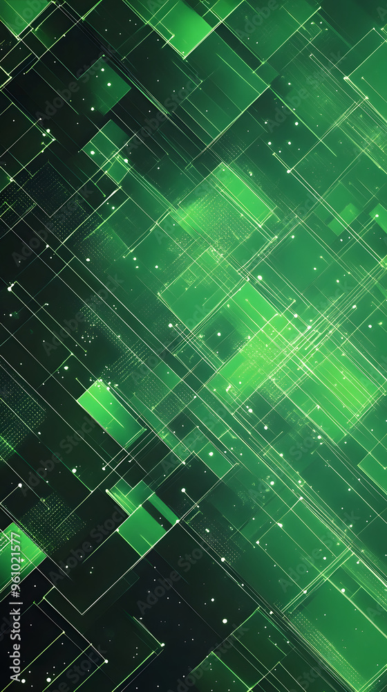 Fototapeta premium Abstract green transparency technology pattern background.