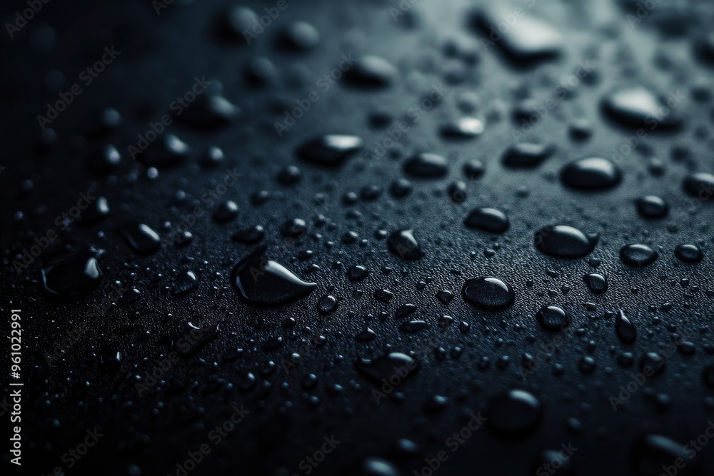 Water droplets on dark cover background. Water droplets concept , ai Water droplets on dark cover background. Water droplets concept , ai